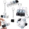Halloscume 5 Pcs Keyboard Fidget Clicker Keychains in 5 Styles, Back to School Gift Fidget Mechanical Button Clicker Stress Relief Gift for First Day of School Office Home(Gray Gradient)
