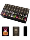 Halloween American Mahjong Tile Set Halloween Intricate Gothic Spiderweb Ornamental Details Sepia Tone 160 Acrylic Mahjong Tiles 1.4" Game Set with Bag & Accessories for Gift Travel Party (Candy)