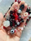 Halloween Bead Mix, Gothic Rave Black and Red Glass and Acrylic Beads for Bracelets, Jewelry Making, Keychains, Beadable Pens and DIY Craft Supplies