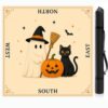 Halloween Black Cat Ghost Mahjong Mat, Non Slip American Mah Jongg Mat