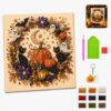 Halloween Black Cat Ghost Pumpkin Pearl Art Kit, 3D Diamond Painting Decor