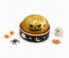 Halloween Bun Stress Relief Squishy Bao for Adults - Angry Jack-o'-Lantern with Realistic Orange Peel Skin on Spooky Steamer Base,Anxiety Relief Fidget, Desk Accent & Collectible (Yellow)