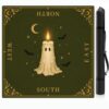 Halloween Candle Ghost Mahjong Mat, Non Slip American Mah Jongg Mat