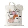 Halloween Canvas Bag Pink Ghost Pumpkin Gifts for Women Trick Or Treat Bags