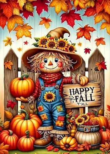 Halloween Cross Stitch Kits for Adults Beginner,Pumpkin Counted Cross Stitch Kits Printed Stitching Cute Patterns Dimensions Needlepoint Art Crafts Embroidery Kits for Adults Beginners