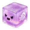 Halloween Cube Fidget Toy, Soft Squeeze Stress Relief Ball, Glitter Filled Squishy Toy with Ghost and Pumpkin Print, for Relaxation Halloween Home Office Decor