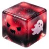 Halloween Cube Fidget Toy, Soft Squeeze Stress Relief Ball, Glitter Filled Squishy Toy with Ghost and Pumpkin Print, for Relaxation Halloween Home Office Decor