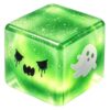 Halloween Cube Fidget Toy, Soft Squeeze Stress Relief Ball, Glitter Filled Squishy Toy with Ghost and Pumpkin Print, for Relaxation Halloween Home Office Decor