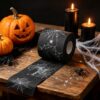 Halloween Decorations Spooky Black Cobwebs Printed Roll Tissue Ornaments Young Genration Practical Joke Supplies for Party Bathroom