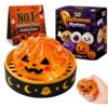 Halloween Dumpling Squeeze Squishy Toy, 8.5cm (3.35in) Steamed Bao Bun with Steamer, Cute Ghost Squishies, Stress Balls for Adults, Slow Rising Sensory Fidgets, Anxiety Relief Gifts