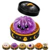 Halloween Dumpling Squeeze Squishy Toy, Cute Glitter Pumpkin Squishies with Spooky Mini Ghost Moon Steamer Box, Realistic Steamed Bun Slow-Rising Fidget Toys for Summerween Party