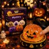 Halloween Dumpling Squeeze Squishy Toy, Cute Slow Rising Squeeze Stress Relief Sensory Toy, Soft Kawaii Halloween Fidget Toy for Kids & Adults, Ghost Pumpkin Eyeball Skull Monster(Spooky Pumpkin)