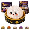 Halloween Dumpling Squeeze Squishy Toy, Cute Slow Stress Ball Squeeze Stress Relief Fidget Sensory for Anxiety Relief, Fun Party Favors Gifts Ghost Pumpkin Eyeball Skull Monster