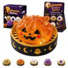 Halloween Dumpling Squeeze Squishy Toy, Cute Slow Stress Ball Squeeze Stress Relief Fidget Sensory for Anxiety Relief, Fun Party Favors Gifts Ghost Pumpkin Eyeball Skull Monster