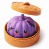 Halloween Dumpling Squishies,Non Stick Hand Mysterious Squeeze Stress Balls with Steamer Box,Kawaii Sensory Fidget Toy Box,Perfect Party Favors Birthday Gifts-Soft Rebound