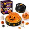 Halloween Dumpling Squishy, Cute Slow Rising Squeeze Stress Ball with Steamer Box, Soft TPR Fidget Sensory Dumpling for Ghost Pumpkin Party Favors, Desk Decor, Classroom Gift for Kids Adults