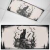 Halloween Fluorescent Light Covers for Ceiling Lights Black Cat Skull Magnetic Light Filters 1 Pack 4x2 ft Book Candles Branches Ceiling Lights Cover for Classroom Office School Home Drop Lamp Decor