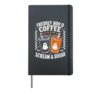 Halloween Freshly Boo'd Coffee Lover Vintage Halloween Hardcover Journal, Black