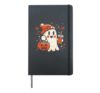 Halloween Ghost Beanie Iced Coffee Fall Costume Women Kids Hardcover Journal, Black