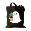 Halloween Ghost Canvas Bag Plant Lover Gifts for Women Trick Or Treat Bags