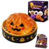 Halloween Ghost Dumpling Squishy with Steamer Case, Slow Rising Stress Relief Fidget Sensory Squeeze, Cute Pumpkin Eyeball Skull Monster Collectible, Halloween Party Favor Birthday Gift
