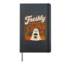 Halloween Ghost Freshly Boo'd Coffee Lover Vintage Halloween Hardcover Journal, Black
