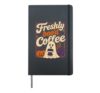 Halloween Ghost Freshly Boo'd Coffee Lover Vintage Halloween Hardcover Journal, Black