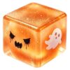 Halloween Ghost Themed Cube Squishy Toy, Soft Elastic TPR Stress Relief Squeeze Ball, Glitter Transparent Fidget Toy for Casual Play Halloween Use