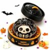 Halloween Glitter Dumpling Squishies Squeeze Toys, Spooky Bao Bun Slow Rise Squishies, Cute Halloween Ghosts Sensory Stress Balls for Adults, Anxiety Relief, Gifts (01# Black)
