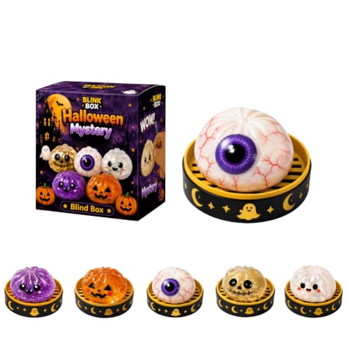 Halloween Glitter Dumpling Squishies Toys,Eyeball Dumpling Squishy,Cute Slow Rising Squeeze, Durable Stress Relief Sensory Toy, Soft Halloween Fidget Toy for Kids & Adults 1 Pack