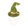Halloween Mini Witch Hat Decorative Potted Plant, Retro Moss Wizard Hat Desktop Ornament, Assorted 4 Styles for Festive Home Party Tabletop Spooky Decoration