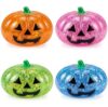 Halloween Pumpkin Figure, 4 Pack Glitter Jack-O-Lantern Figure, Colorful Mochi Figure for Kids Adults, Halloween Party Favors Goodie Bag Fillers，Orange
