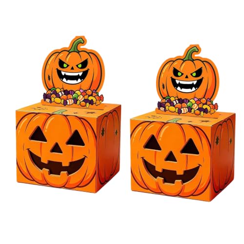 Halloween Pumpkin Money Pull Cash Reveal Box with Pumpkin Face Display for Party Tables and Birthday Cash Moments Money Pull Box Halloween Reveal Party Table Decor Birthday Paperboard Tab Present Face