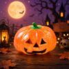Halloween Pumpkin Squishy, Glitter Jack O Lantern Fidget Toy, 1 Count，B