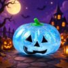 Halloween Pumpkin Squishy, Glitter Jack O Lantern Fidget Toy, 1 Count，C