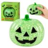 Halloween Pumpkin Squishy Stress Ball for Adults Slow Rise Sparkly Jack O Lantern Squeeze Fidget Toy Cute Spooky Stress Relief Desk Decor Classroom Party Favors Sensory Gifts