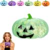 Halloween Pumpkin Squishy Toy, Halloween Squishies, Spooky Ghost Pumpkin Squishy, Slow Rebound Pinch Stress Relief Fidget Ball for Anxiety & Relaxation (Green)