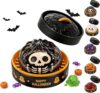 Halloween Spooky Ghost Squeeze Toys Set with Steamer, Creepy Cute Sensory Fidget Squishie-s for Adults & Teens, Halloween Basket Stuffers Party Favors Gifts, Stress Relief Toys Black