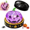 Halloween Spooky Glitter Dumpling Squishies Toys, Dumplings Stress Balls for Adults Fidget Toy with Steamer, Cute Halloween Decor Ghost Bao Bun Squishes for Anxiety Relief (Pumpkin Purple)