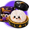 Halloween Spooky Glitter Dumpling Squishies Toys,Halloween Pumpkin Stress Ball for Adults,Spooky Ghost Dumpling Squeeze Squishy,Smushers Squishy Glitter Dumplings Mystery