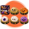 Halloween Spooky Glitter Dumpling Squishies Toys,Halloween Pumpkin Stress Ball for Adults,Spooky Ghost Dumpling Squeeze Squishy,Smushers Squishy Glitter Dumplings Mystery Blind Box