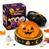 Halloween Spooky Squishy Toy, Cute Slow Rising Squeeze Stress Balls for Adults, Soft Ghost Pumpkin Fidget Sensory Toys with Steamer for Halloween Decoration