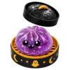 Halloween Squeeze Spooky Glitter Dumpling Squishies, Dumplings Stress Balls for Adults Fidget Toy with Steamer, Cute Halloween Decor Ghost Bao Bun Squishes for Anxiety Relief