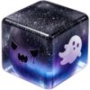 Halloween Squishy Cube, Glitter Ghost Fidget Toy, 2.17 Inch，A