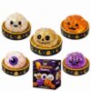 Halloween Squishy Toys 5 Pack, Gel Filled Squeeze Stress Relief Toys with Ghost, Pumpkin, Skull, Eyeball & Monster Designs, Sensory Fidget Toys for Halloween Party Favors, Classroom Prizes and Gifts
