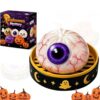 Halloween Squishy Toys – Slow Rising Dumpling Stress Balls with Steamer Baskets, Pumpkin Ghost Eyeball Skull Monster Fidget Sensory Toy, Glitter Dumpling Squishies (C)