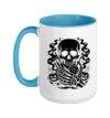 Halloween Therapist Tools Scissors Putty Pegs Props Ceramic Mug, Blue/White, 15oz