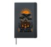 Halloween We Fly At Dawn Cute Creepy House Bats Kids Hardcover Journal, Black