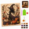 Halloween Witch Moon Pumpkin Pearl Art Kit, 3D Diamond Painting Decor