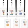 Hall Pass Lanyards School Passes - Cosmisun 6 Sets Hall Passes for Classroom Wooden Unbreakable Bathroom Passes for Hall Restroom Library Office Nurse Classroom School Teacher Supplies Gifts
